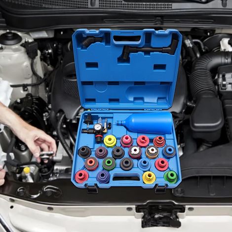 Jeu de 24 entonnoirs de remplissage d'huile, avec mallette de transport, version plastique, outil d'huile moteur automobile (1/5)