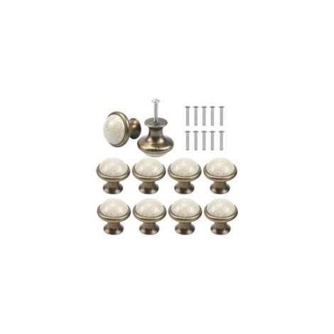 10 Keramik-Schubladengriffe, 34 mm runde Schubladenknöpfe, V-Crezuo