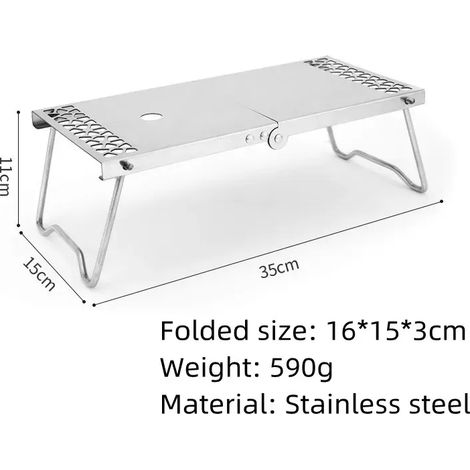 Table pliante portable de camping, table pliante ultralégère mini en acier inoxydable, table de pique-nique extérieure pour barbecue, fournitures de camping, réchauds de cuisine portables (1/5)