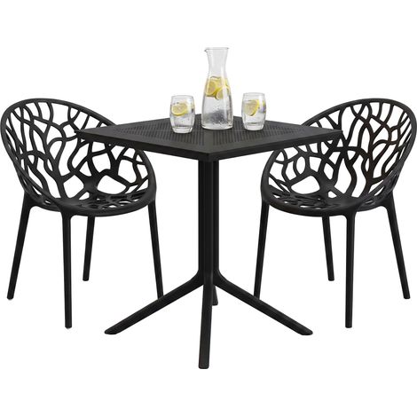 Gartenmöbel-Set Avara mit 2 Stühlen schwarz (1/5)