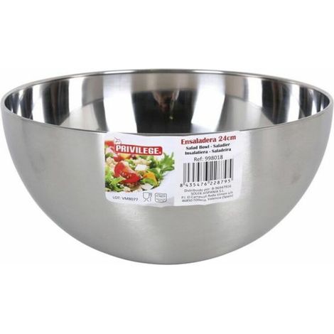 24 cms ensaladera bol mezclador para cocina en acero mate profesional quttin