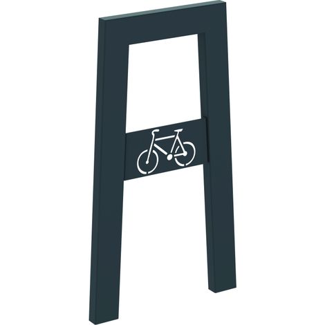 Appui-vélos à sceller Cyclo - rectangle - acier - anthracite mat - RAL 7016 (1/2)