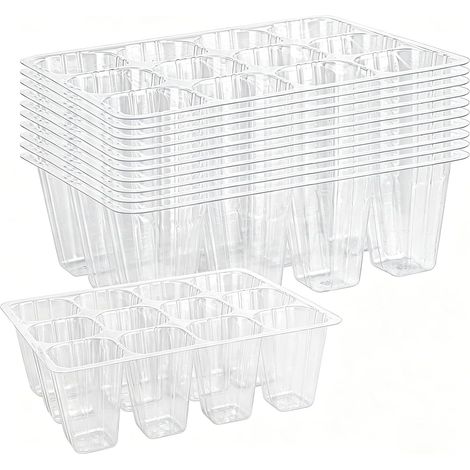 120 Cell Starter Trays Reusable Mini Propagator Greenhouse Plant Grow Trays Indoor Greenhouse Plastic Plant Grow Trays (1/5)