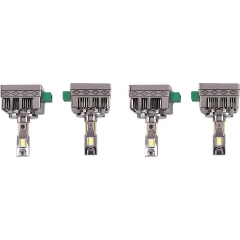4 lampes LED D3S de remplacement pour phares au xénon, dissipateur thermique en aluminium, caloduc et boîtier électroplaqué (1/5)