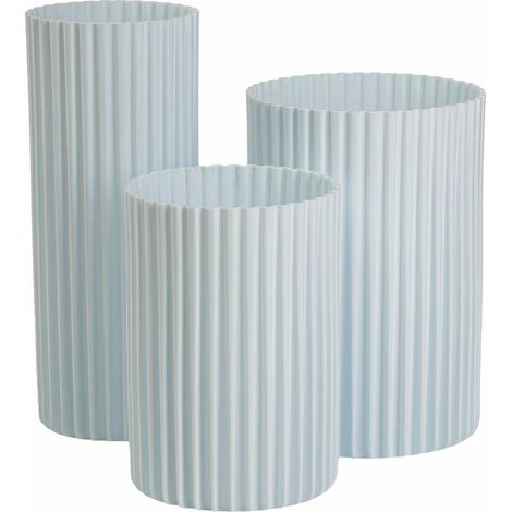 Set di 3 vasi RIBS moderni, bianchi