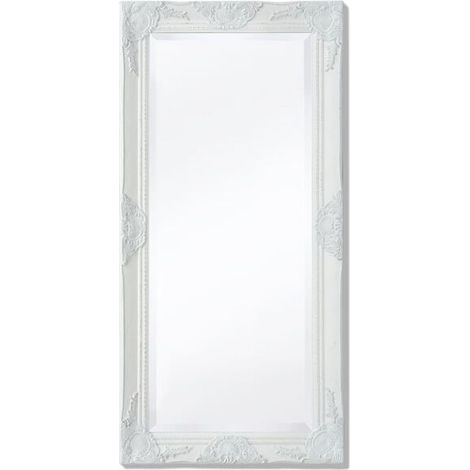 Miroir mural de style baroque, 100 x 50 cm, blanc (1/5)