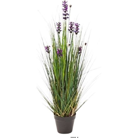 Lavande artificielle H 60 cm 470 brins 8 fleurs et herbes graminees - dimhaut: H 60 cm - couleur: Lavande (1/3)