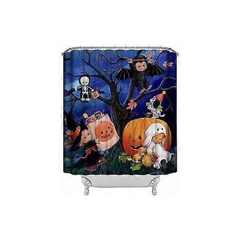 Duschvorhang, Halloween-Duschvorhang, Halloween-Duschvorhang mit Haken, 180 x 180 cm (71 x 71 Zoll), Halloween-Dekoration, wasserdichter Raumteiler