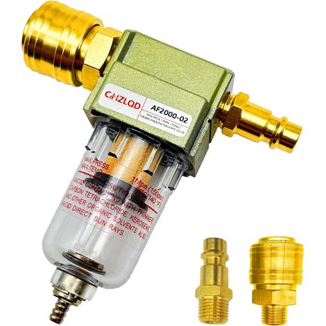 Compressed Air Filter, 1/4 Compressed Air Separator, Water Separator Oil Separator with Quick Coupling for Compressor Filter (1/5)