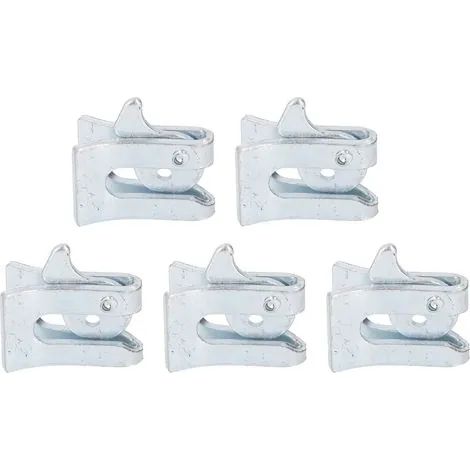 Lot de 5 loquets de porte pour porcherie, en acier galvanisé épais (épaisseur 4,5 mm), pour barrière de mise bas. (1/3)