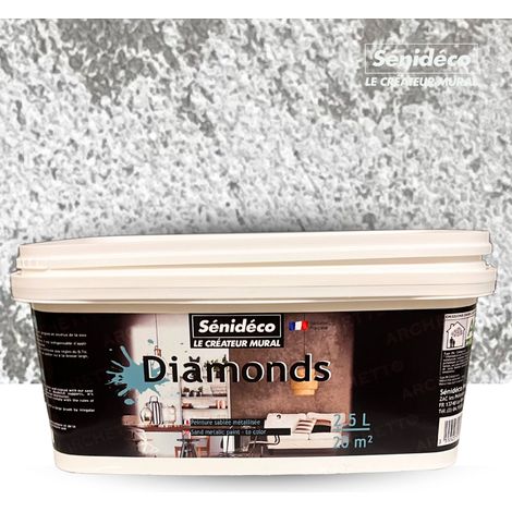 Peinture murale décorative sablée métallisée 2,5L – Couleur Pearl – Pour murs intérieurs – Effet unique en quelques passes (1/5)