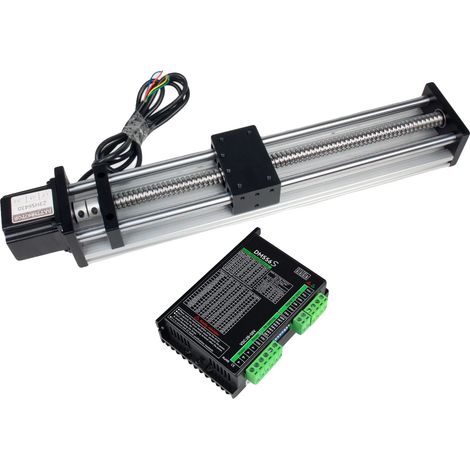 Módulo de deslizamiento lineal con motor paso a paso, alta precisión, instalación flexible, compatible con controlador, carrera de 200 mm. (1/2)