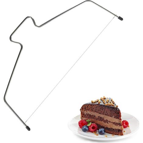 Coupe-gâteau - Filaire Simple ou Double - Acier Inoxydable - Réglable sur 8 Positions - 31,2 x 17,5 cm - 1 Pièce (1/5)