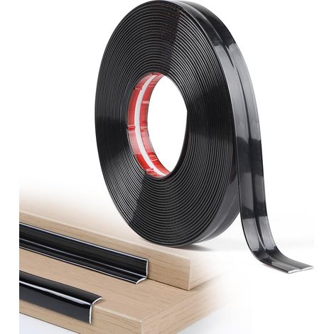 Moulure Flexible Decorative Murale Adhesive 2cm × 10m Moulure Angle Mur Souple pour Porte Fenêtre Plinthes Plafonds Armoires Protection Bords de Table, Noir Brillant (1/5)
