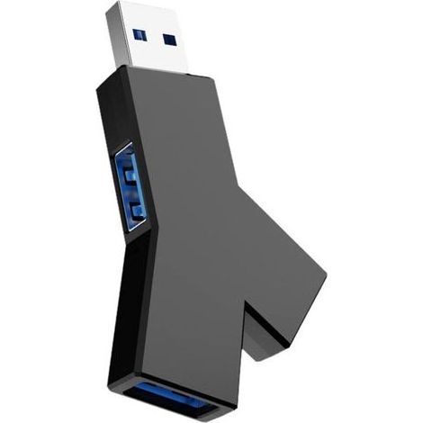 Hub USB 3.0 3 ports : 1 USB3.0 + 2 USB2.0, station d'accueil compatible avec Macbook, PC, Laptop, souris, clavier, clés USB, disque dur mobile. (1/5)
