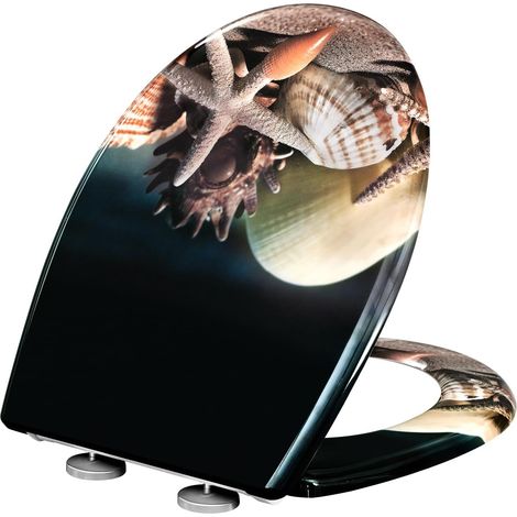 WOLTU  Asiento de inodoro con descenso automático Forma de O,  Mar