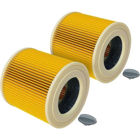 2x Faltenfilter kompatibel mit Krcher A 2054 Me 2064 PT 2111 2101 2105 2120 2074 Staubsauger Patronenfilter Gelb( ) (1/3)