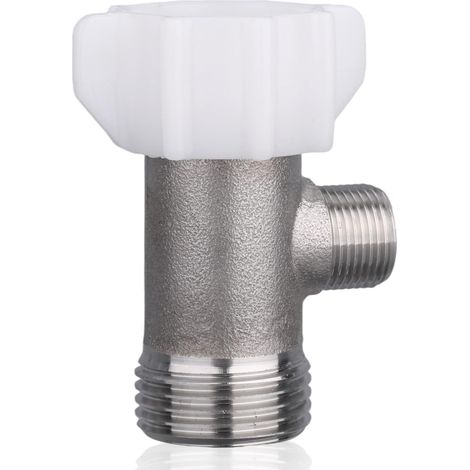 Raccord en T 3 Voies avec Joint, Adaptateur en T pour Bidet Valve de Pommeau de Douche pour Plupart des Conduites d'Eau Toilettes Dérivation d'Eau, 7/8 Pouces x 7/8 Pouces x 3/8 Pouces (1/5)