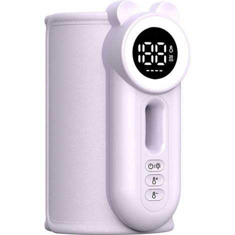 Chauffe-biberon Portable pour Voyage, Chauffe Biberon Nomade pour Bébé Sans Fil Voiture 8000mAh, avec Contrôle Température, Ecran LED et Veilleuse, Chauffage Rapide, Température Réglable 35°C à 55°C