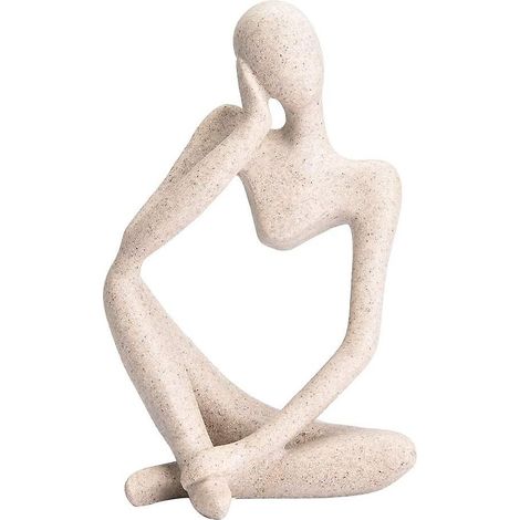 Harzfigur, die einen Denker darstellt, abstrakte dekorative Skulptur im europäischen Stil, für die Büro- oder Wohnungsdekoration. (1/2)