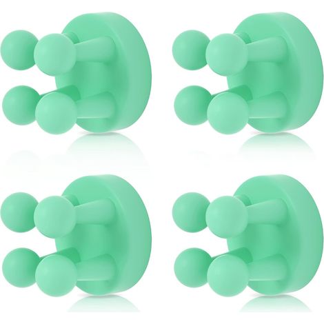 Lot de 4 supports de brosses à dents en silicone, multifonctionnels, avec crochet, étanches et auto-adhésifs, pour fixation murale. (1/5)