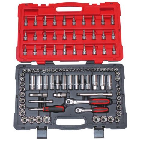 Juego de vasos y accesorios ULTIMATE pulgadas y métricas KS TOOLS - 3/8'', 99 piezas