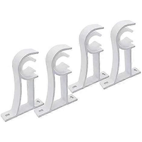 Ensemble de 4 supports de tringle à rideaux, supports de tringle à rideaux blancs (1/5)