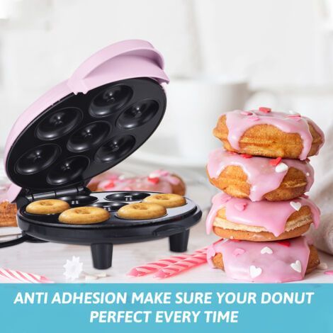 Dash Mini-Donut-Maker für 7 Donuts, 700 W, doppelseitige Heizung, Antihaftbeschichtung, elektrisch, kinderfreundlich, für Frühstück, Dessert, Snack, perfektes Gebäck für Familienfeiern (1/5)