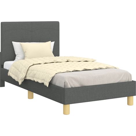 Maison Exclusive - Kinderbettgestell mit Kopfteil Dunkelgrau 80 x