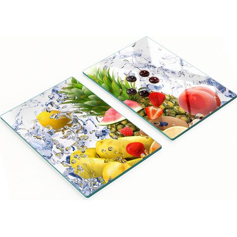 Tablas decorativas de vidrio para cortar y servir fruta y agua, 2 x 40 x 52 cm (1/5)