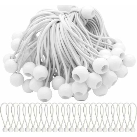 Lot de 50 Tendeur Elastique Cordons Élastiques avec Boules Sandow Elastique Boules Elastiques pour chapiteaux, tentes, bannières et bâches (1/5)