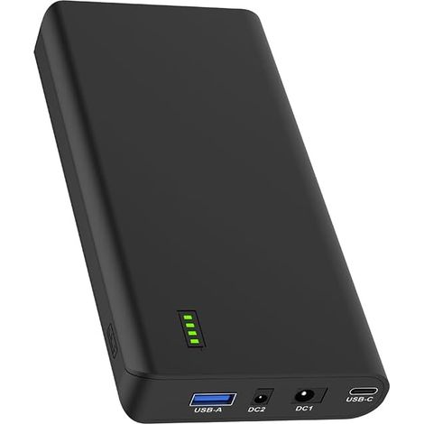 Batterie lithium-ion rechargeable 17500 mAh 64,75 Wh avec sortie CC 24/19/5 V et USB-C 5/9/12/15/20 V pour ordinateur portable, ordinateur portable, smartphone, appareil photo et