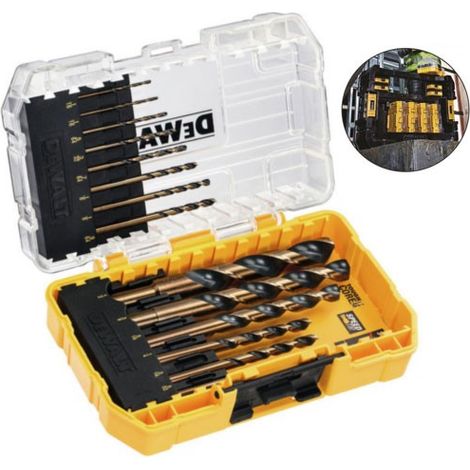 Dewalt DT70727 14 Pc Black Gold HSS Speed Tip Drill Bits Tough Case TStak Caddy (1/10)