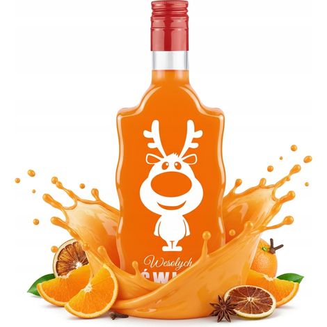 Weihnachtswelle-Flasche mit Aufdruck, 500 ml Glasflaschen für Liköre (1/5)
