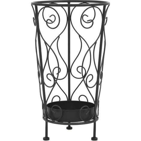 Porte-parapluie en métal style vintage, 26 x 46 cm, noir (1/5)