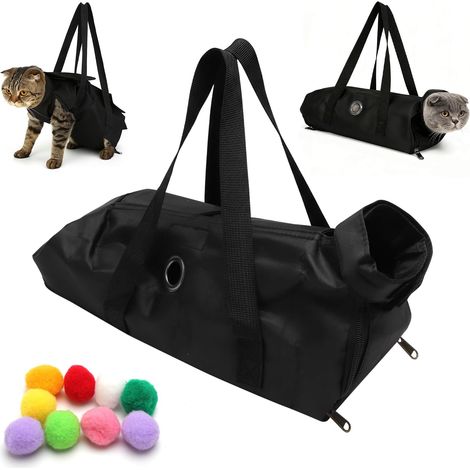 Sac de toilettage pour Chat Anti Rayures avec Trous pour Les Pieds pour Couper Les Griffes Nettoyer Les Oreilles et Couper Les onglesIdéal pour Petits Chats Usage vétérinaire ou à Domicile