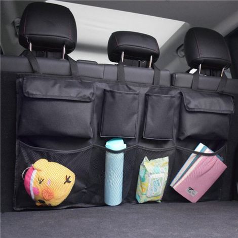 Organisateur de coffre et de siège auto CenZ®, accessoires auto, sac de rangement universel multi-poches pour coffre et siège arrière, organiseur de dossier de siège auto, garde l'habitacle propre et (1/5)