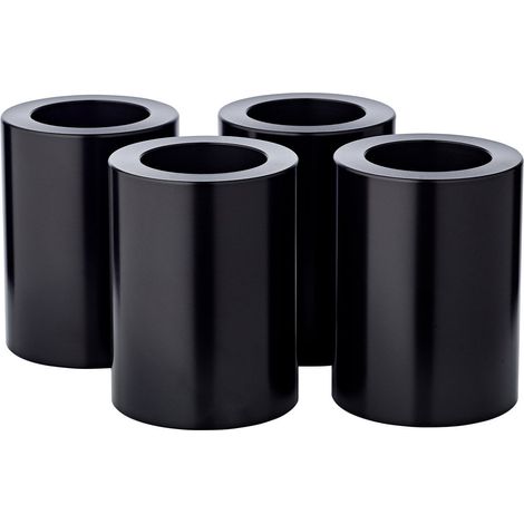 Lot de 4 Bougies Permanentes Photophores en Plastique Aspect Cire Noir H 8 cm Ø 6 cm - PANGIVO (1/5)