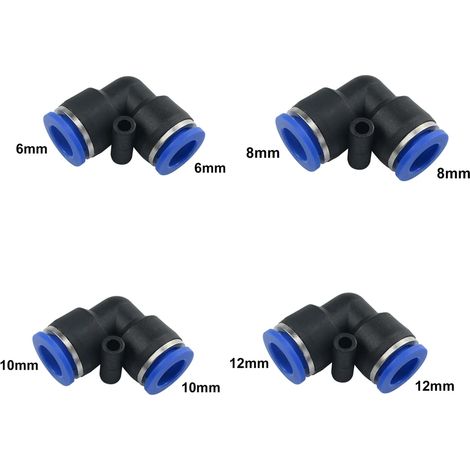 (10 coudes - 6 mm) 10 raccords rapides pneumatiques à emboîter pour système d'arrosage de jardin, brumisateur, tuyau d'irrigation 6 mm, 8 mm, 10 mm, 12 mm (1/5)
