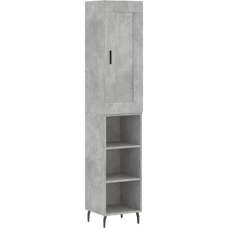 Credenza buffet cassettiera mobile contenitore organizer cucina soggiorno soggiorno alto 34,5 x 34 x 180 cm derivati del legno grigio 020034341