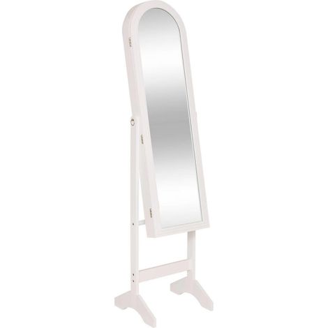 Armoire à Bijoux Avec Miroir "Emily" 158cm Blanc