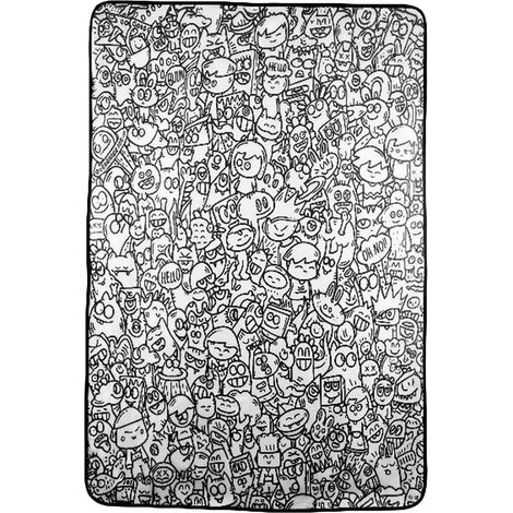 Couverture à colorier DIY - Plaid Lavable en Machine pour canapé - Couvertures Douces et Lavables - pour, Familles, Amateurs de Loisirs Créatifs, Écoles Maternelles, Anniversaire, Fêtes, (1/5)