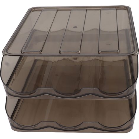 Boîte de rangement pour œufs multifonctionnelle, translucide, empilable, grande capacité, type tiroir, 2 niveaux