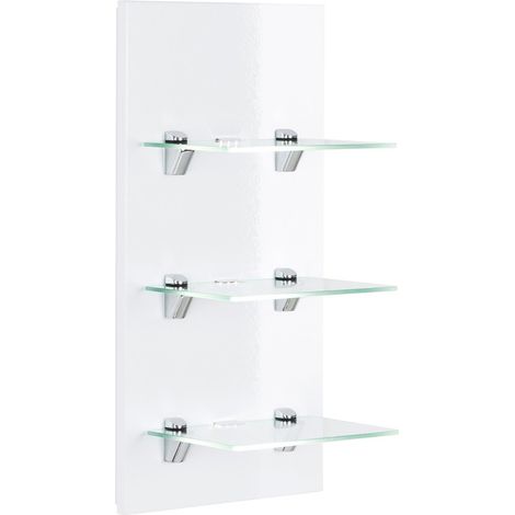 Badezimmer LED-Panel LAGOS-02 mit 3 Glasablagen Hochglanz weiß, B x H x T ca. 35 x 68 x 32cm (1/3)