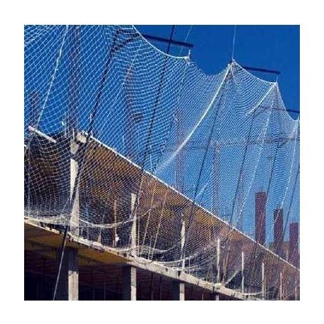 Red de Protección Vertical  para Construcción - 5x10m con Cuerda Perimetral y Sujeción a Pescantes (1/5)
