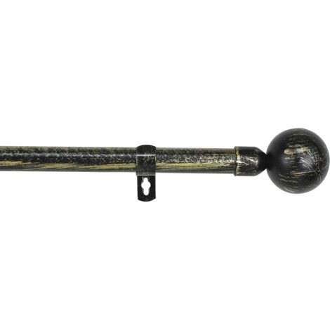 Asta tende decorativa singola metallo regolabile 70-120 cm nero (1/5)