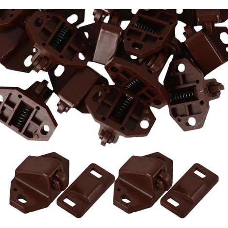 Lot de 20 loquets porte en plastique avec ressort pour portes et meubl (1/5)