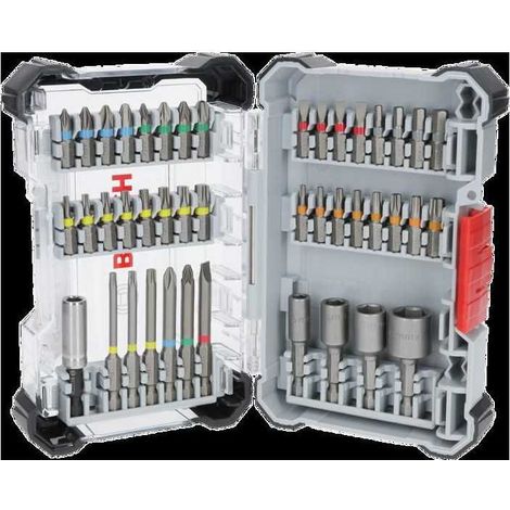 Coffret d'embouts de vissage - Bosch - 2607017723 - 43 pieces - Acier S2 - Boîte Pick and Click