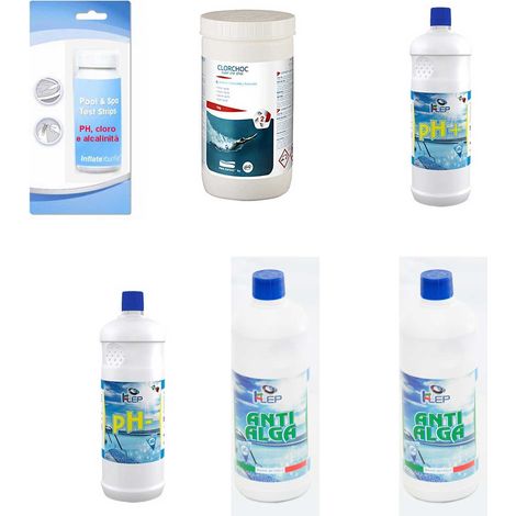 KIT MANTENIMENTO PRIMA PISCINA FINO A 10 METRI CUBI ACQUA PISCINE KLEP INTEX BESTWAY