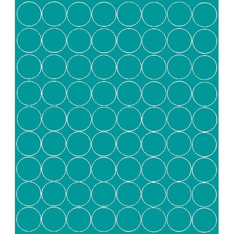 Adesivi circolari da 5 cm, 72 pezzi, colore turchese lucido